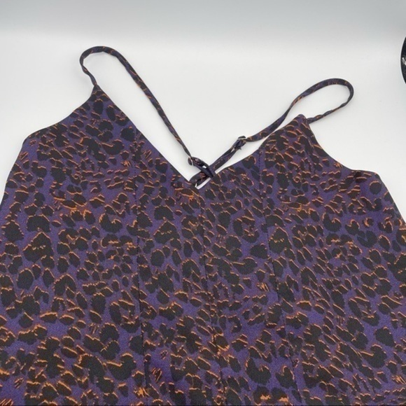 Evereve Allison Joy Tank Top Leopard Print Cami xs Purple & Orange NWT Blouse - Picture 3 of 7